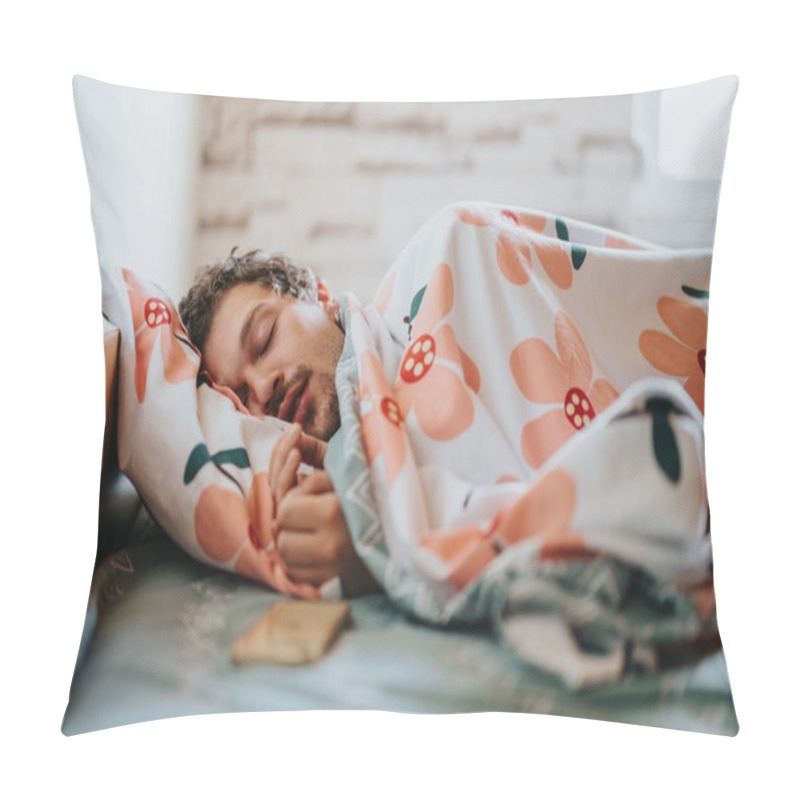 Personality  A Person Enjoys A Peaceful Nap Under A Vibrant Floral Blanket In A Cozy Bedroom Setting, Embodying Relaxation And Comfort. Pillow Covers