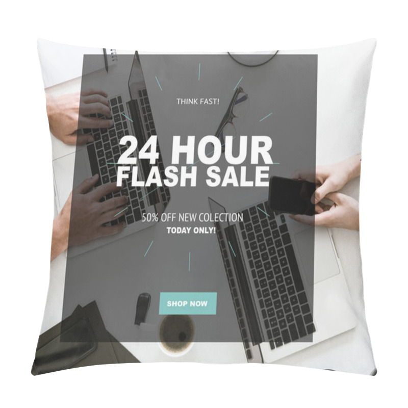 Personality  Two Men Working With Laptops Pillow Covers