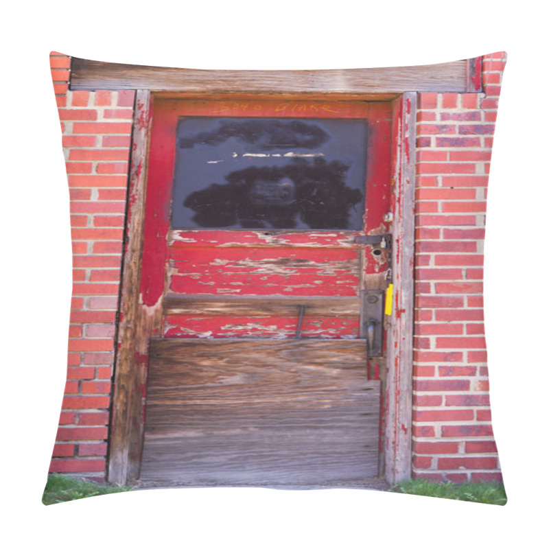 Personality  Old Red Door In Brick Wall Pillow Covers