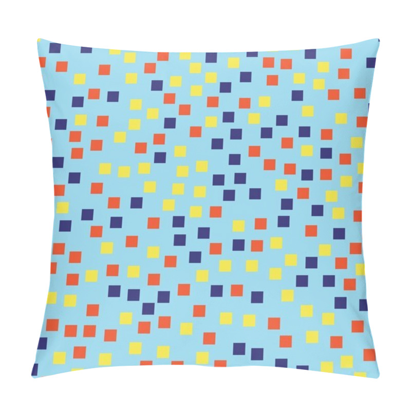 Personality  Abstract Squares Pattern Light Blue Geometric Background Impressive Random Squares Geometric Pillow Covers