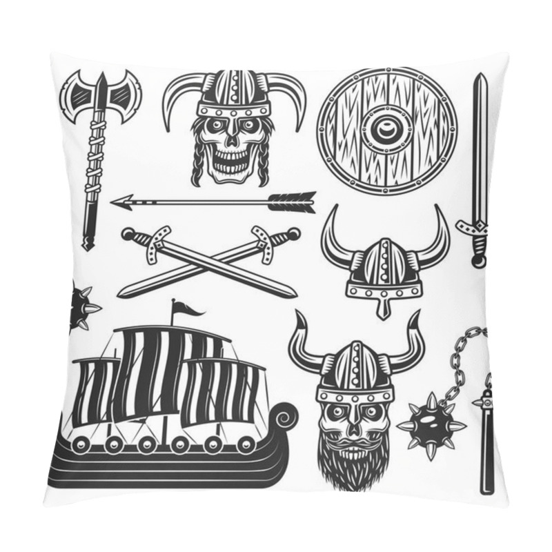 Personality  Vikings And Scandinavian Warriors  Vector Objects Pillow Covers