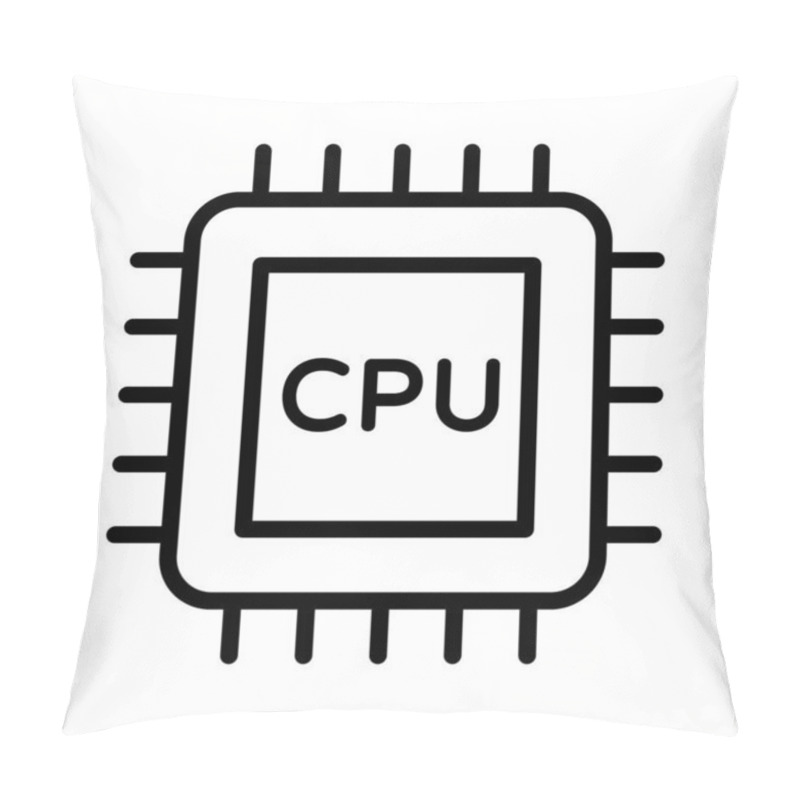 Personality  Icon Of Processor In Trendy Style, Premium Vector Pillow Covers