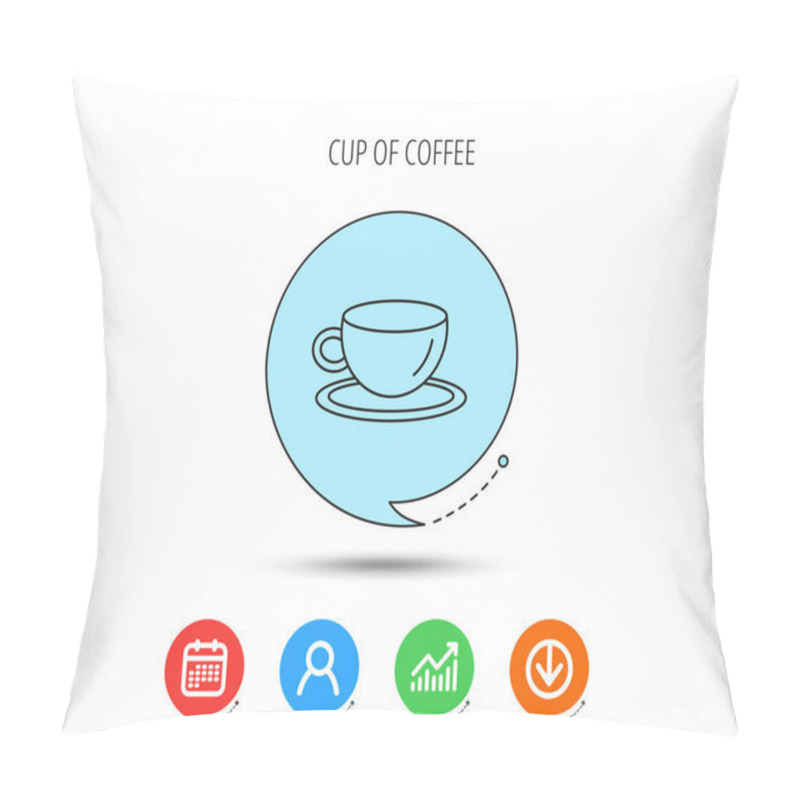 Personality  Coffee Cup Icon. Tea Or Hot Drink Sign. Pillow Covers