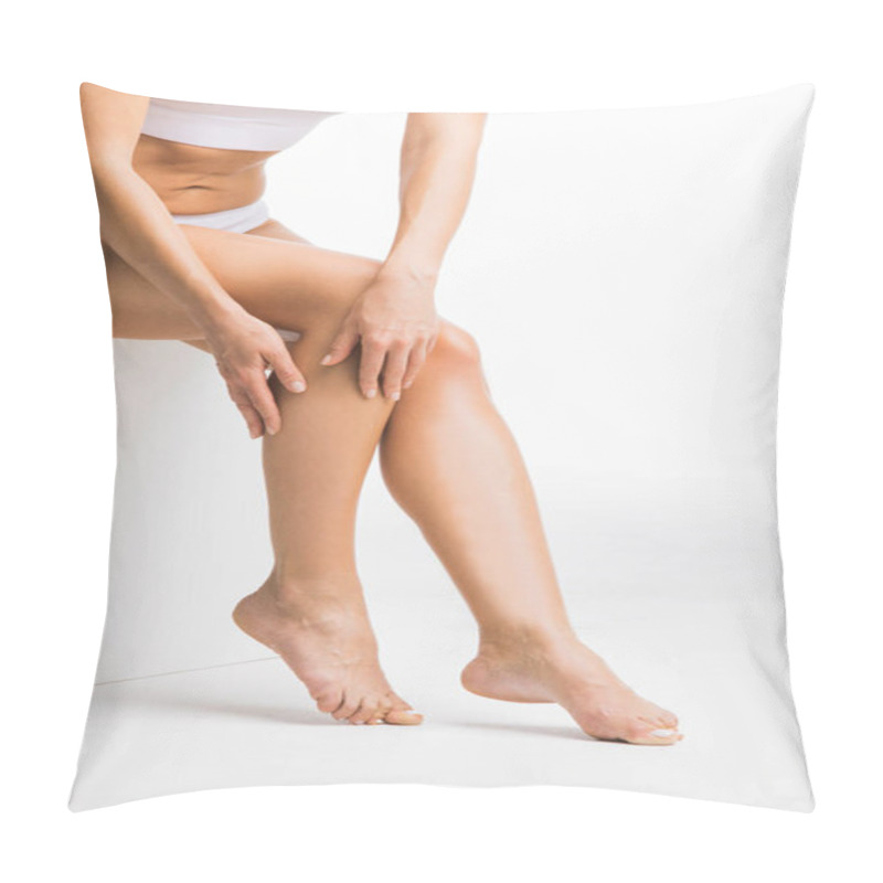 Personality  Woman Touching Legs Pillow Covers