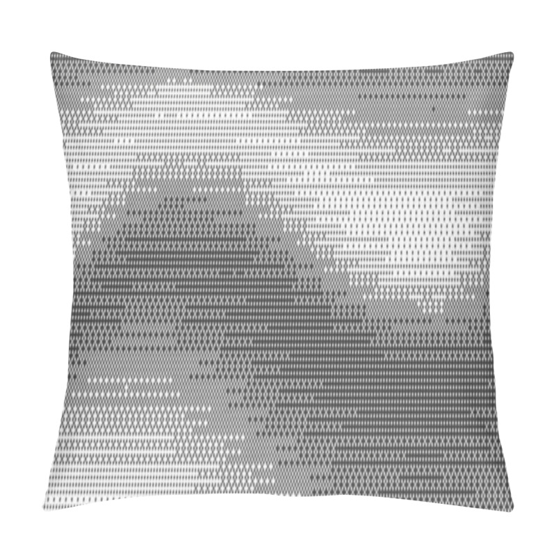 Personality  Wavy Bitmap Pattern Background With Pixel. Gradient Dotted Halftone Video Dither Effect. Vector Retro Game Glitch Abstract Noise. Grunge Vintage Wallpaper Pillow Covers