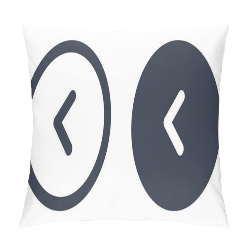 Personality  Chevron Left In Circle Simple Icons Set Designed In Filled, Outline, Line And Stroke Style Pillow Covers