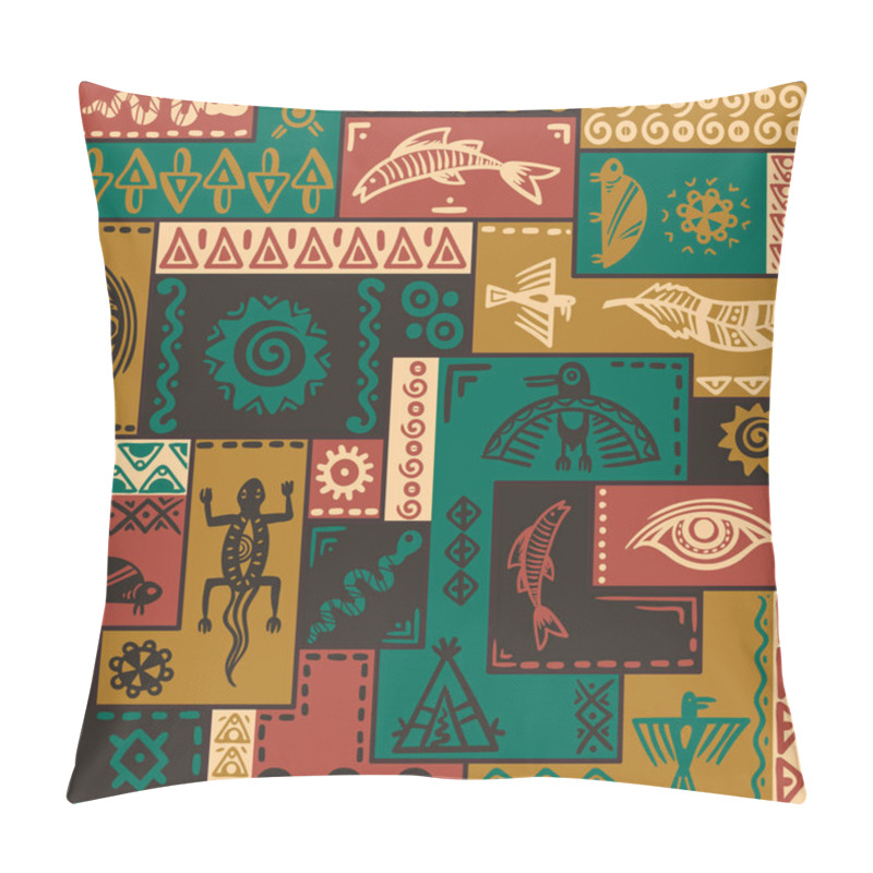 Personality  Native American Ethnic Pattern. Vector Ornament. Pillow Covers