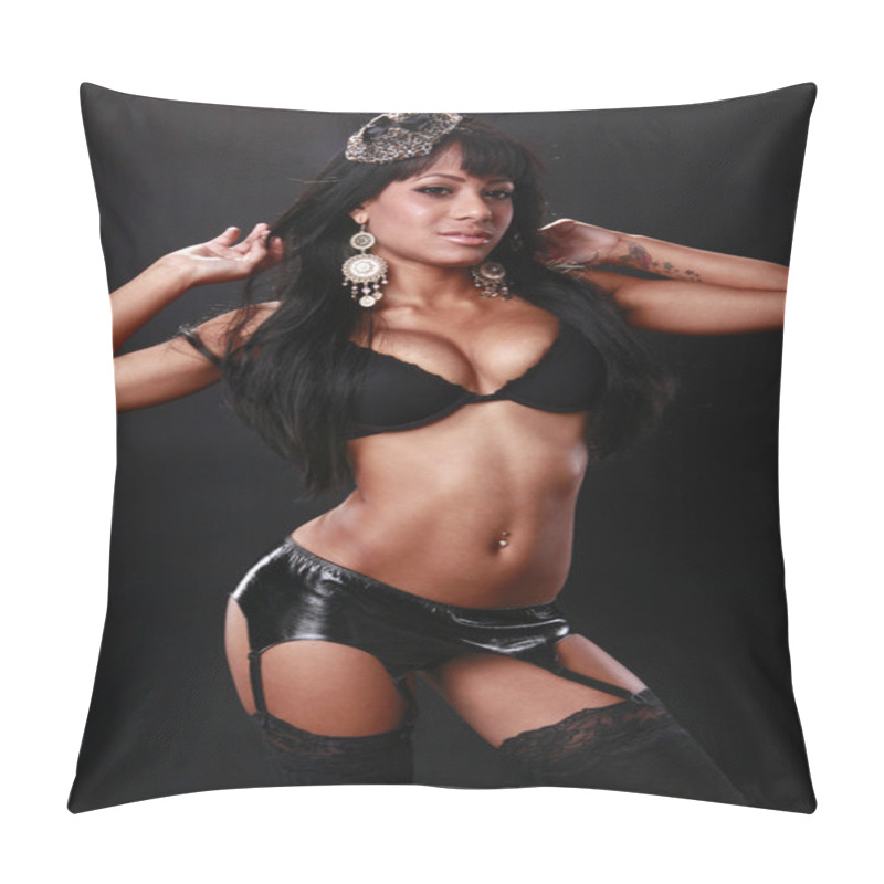 Personality  Caribbean Girl In Funky Party Attire Pillow Covers