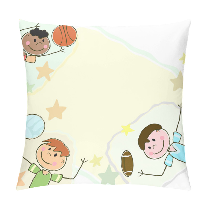 Personality  Doodle Boys And Balls Pillow Covers