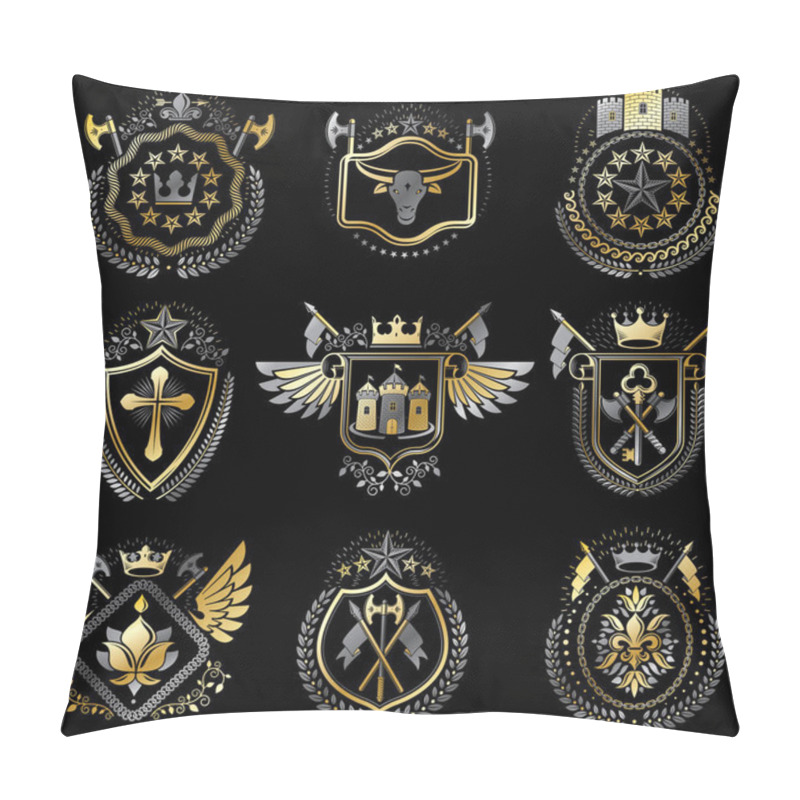 Personality  Set Of Luxury Heraldic Templates. Pillow Covers