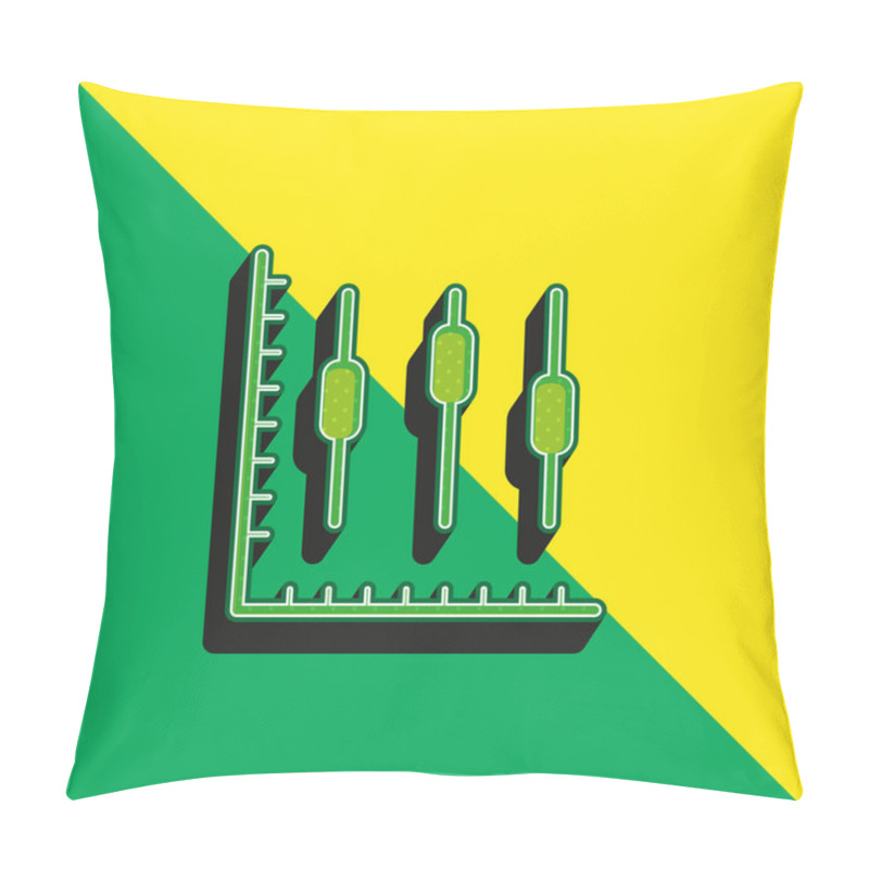 Personality  Box Plot Graphic Green And Yellow Modern 3d Vector Icon Logo Pillow Covers