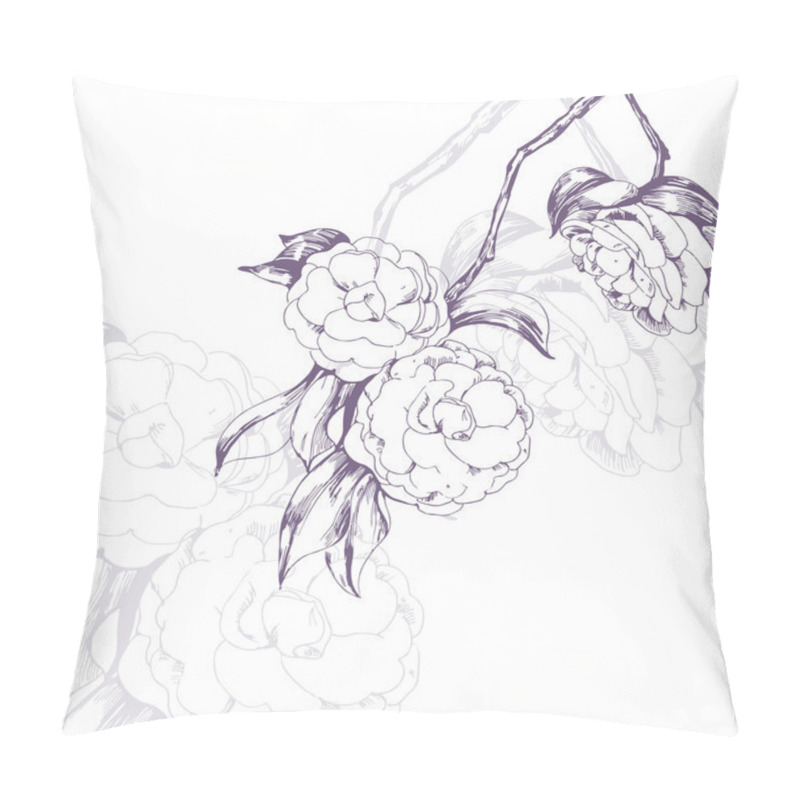 Personality  Sketch Blooming Camellia Pillow Covers