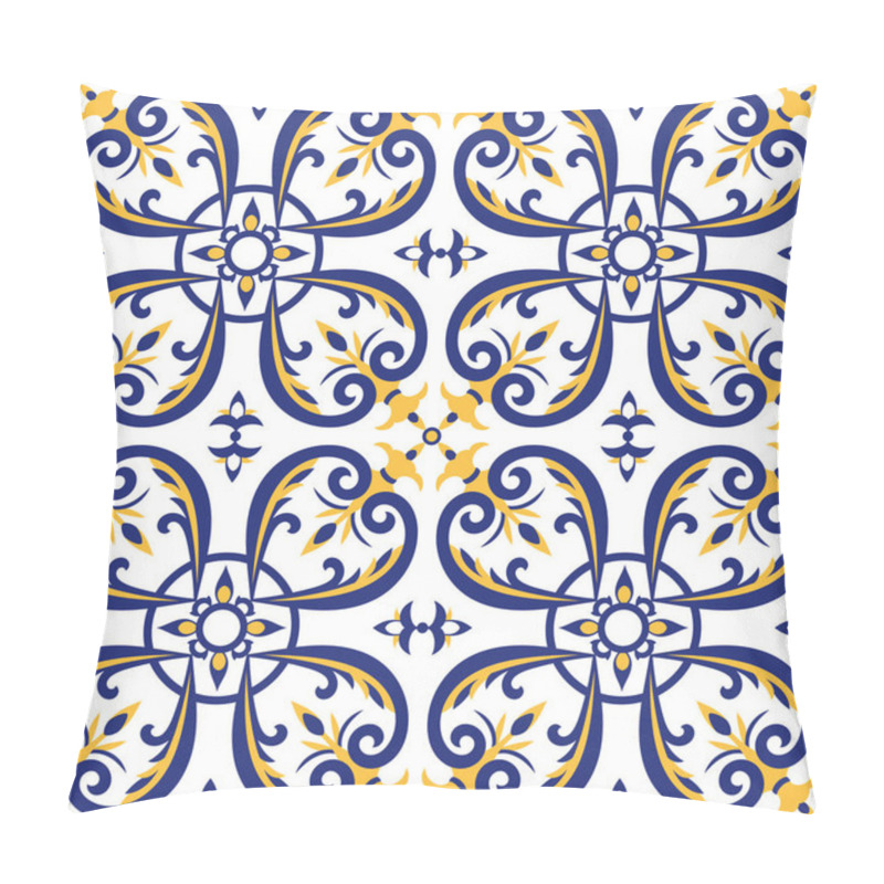 Personality  Portuguese Tiles Pattern Vector Pillow Covers