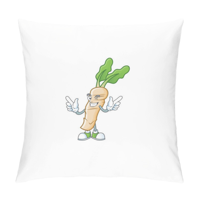 Personality  Funny Horseradish Cartoon Character Style With Wink Eye Pillow Covers