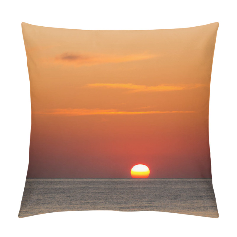 Personality  Beautiful Bright Sunset Over Sea  Pillow Covers