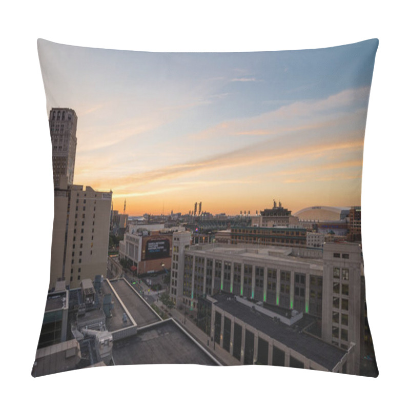 Personality  View Of Downtown Detroit, USA Pillow Covers