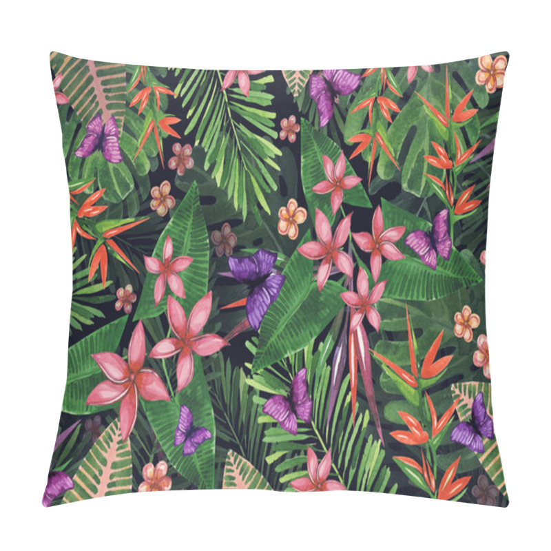 Personality  Tropical Flowers Pattern Of Exotic Flower And Plants. Realistic  Pillow Covers