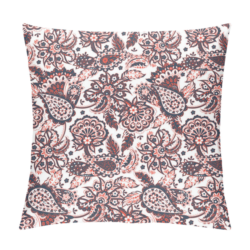 Personality  Floral Paisley Pattern. Seamless Asian Textile Background Pillow Covers