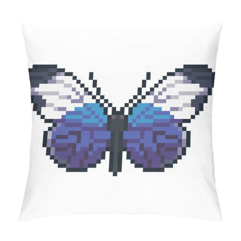 Personality  Pixel Art Vector Sapho Longwing Butterfy Isolated On White Background. Pillow Covers