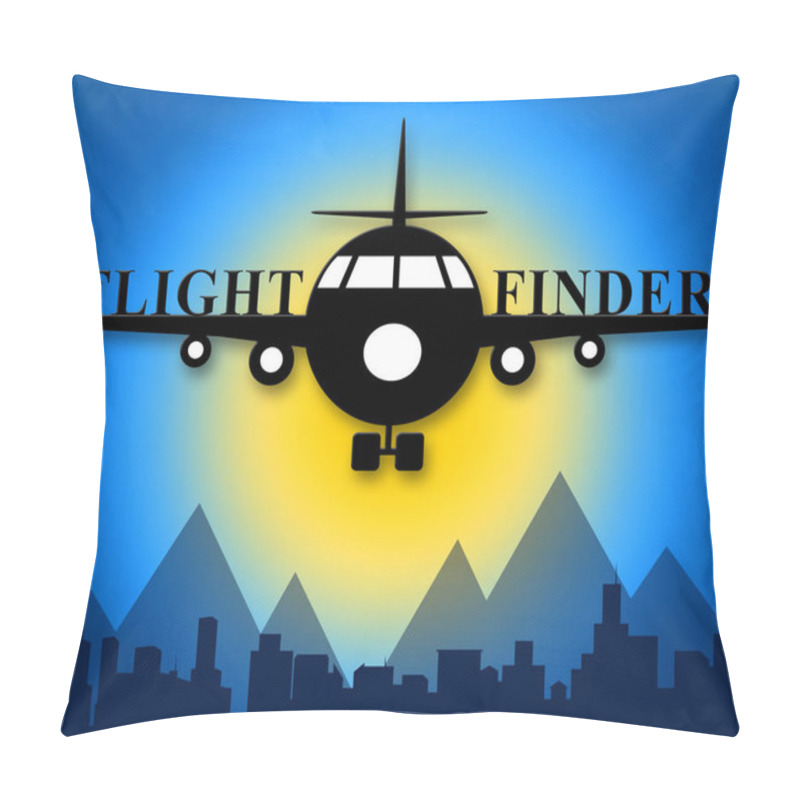 Personality  Flight Finder Means Flights Research 3d Illustration  Pillow Covers