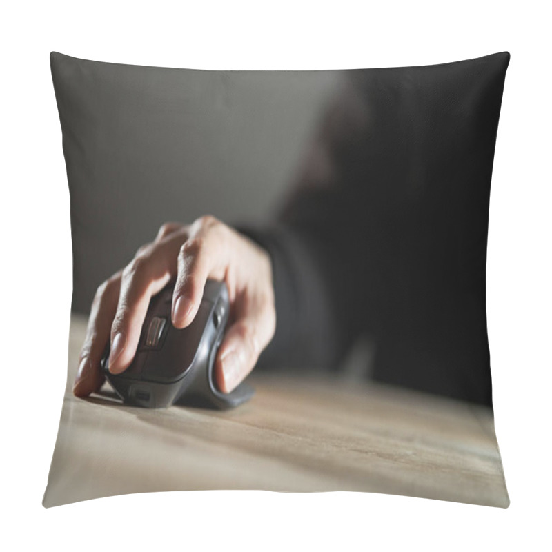 Personality  Hands Of An Asian Man Operating A Mouse Pillow Covers