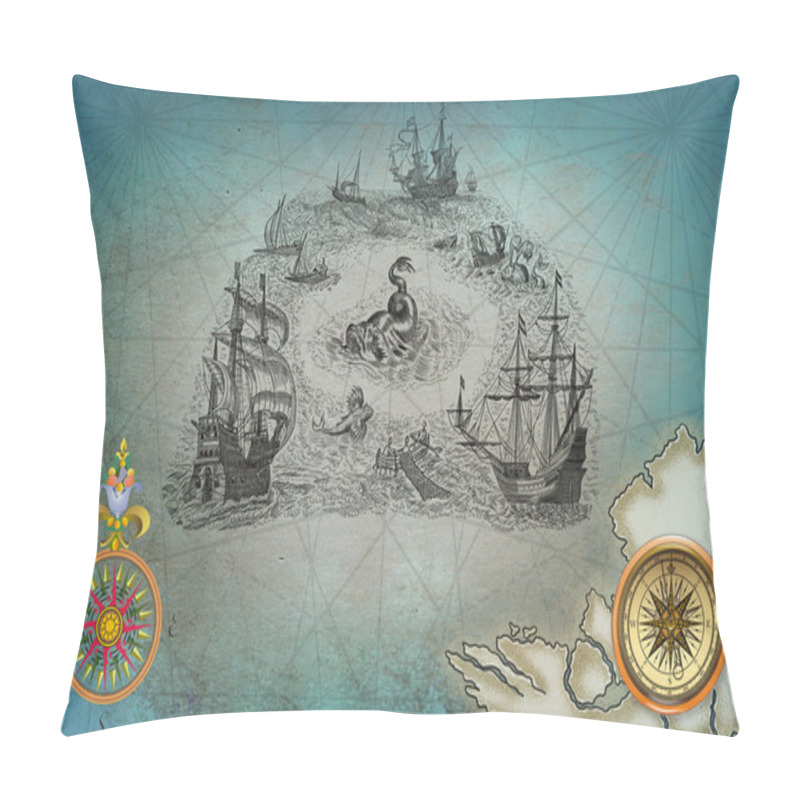 Personality  Pirate Map Pillow Covers