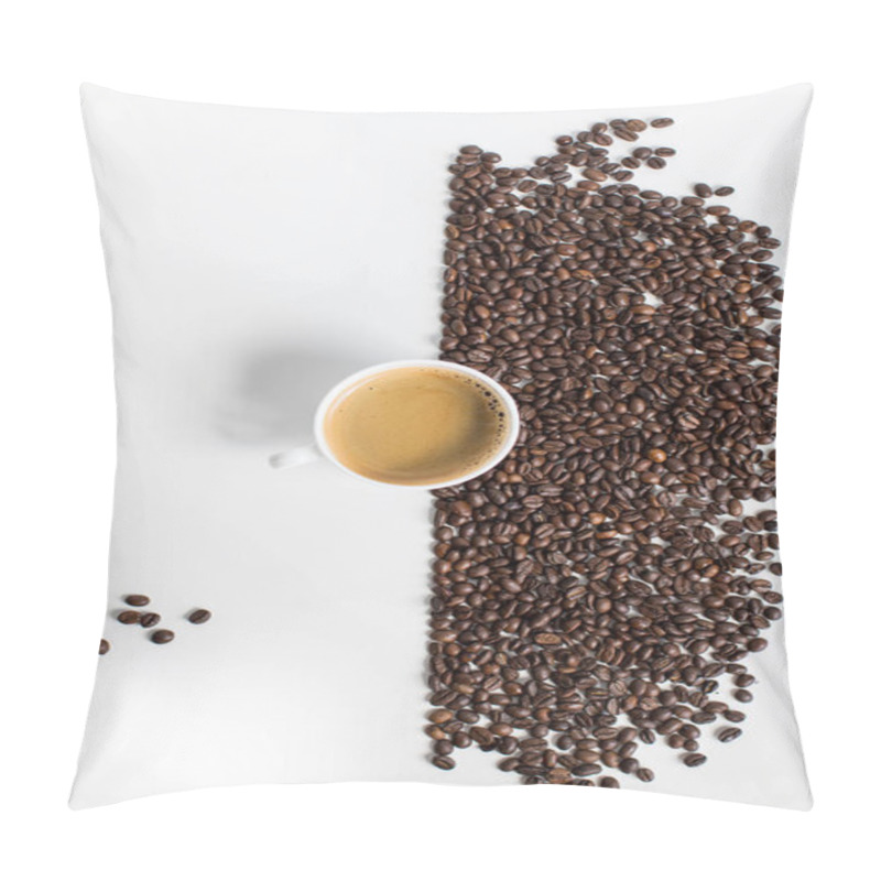 Personality  Cup Of Coffee And Coffee Beans Pillow Covers