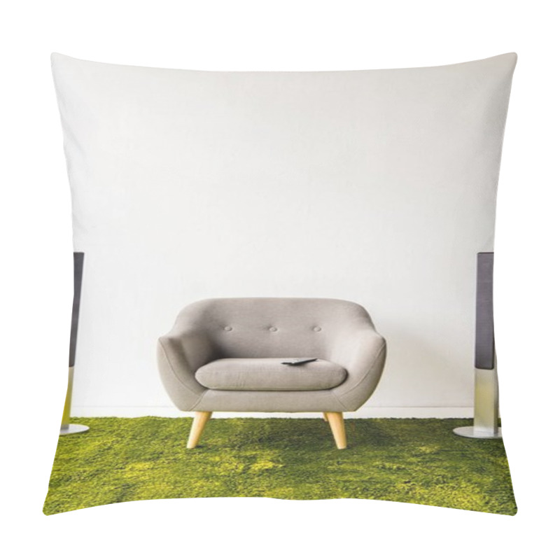 Personality  Armchair With Remote Controller And Loudspeakers  Pillow Covers