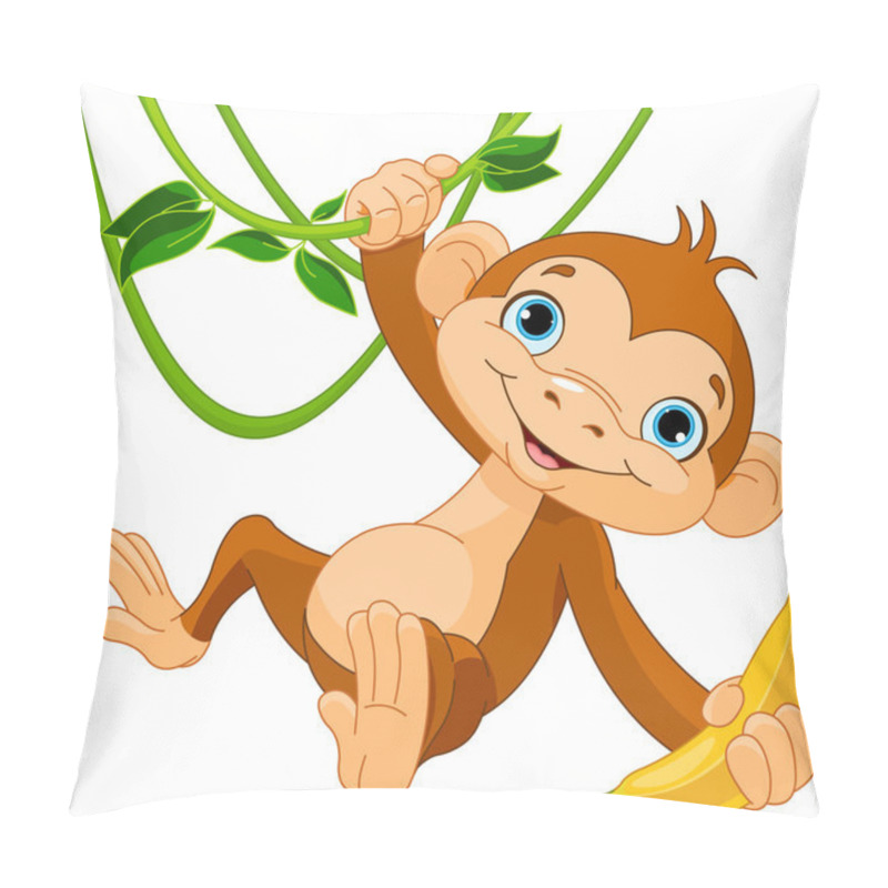 Personality  Baby Monkey On A Tree Pillow Covers