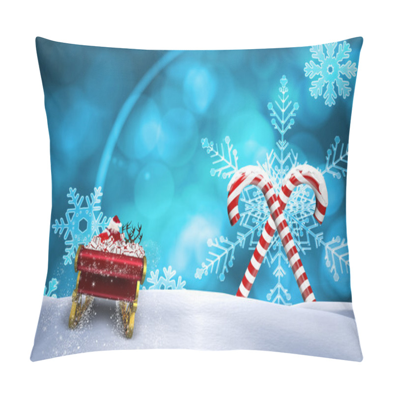 Personality  Composite Image Of Santa Flying His Sleigh Pillow Covers