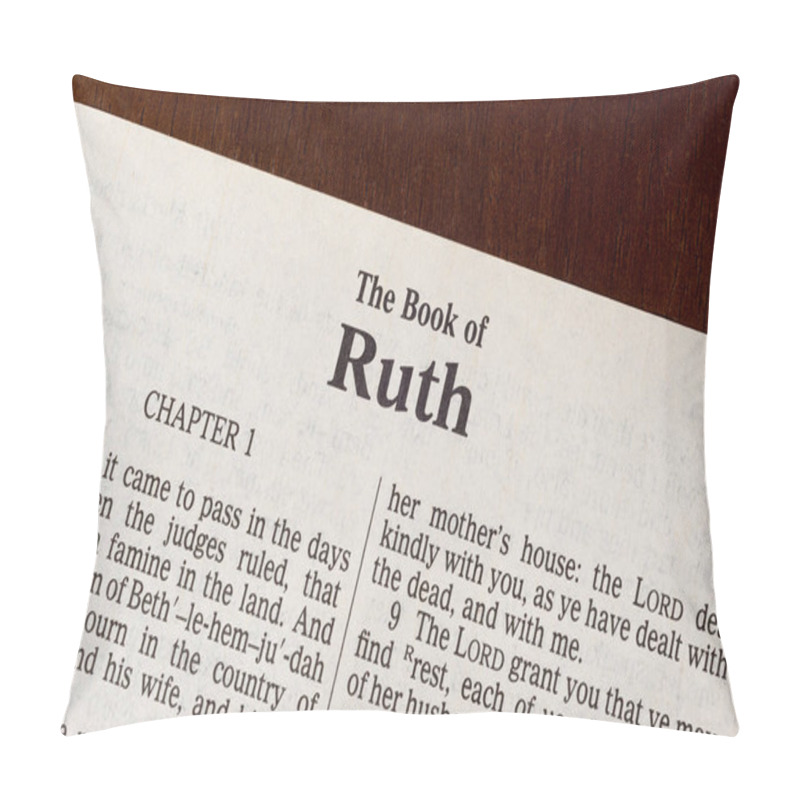 Personality  This Is The King James Bible Translated In 1611.  There Is No Copyright.  A Razor-sharp Macro Photograph Of The First Page Of The Book Of Ruth. Pillow Covers