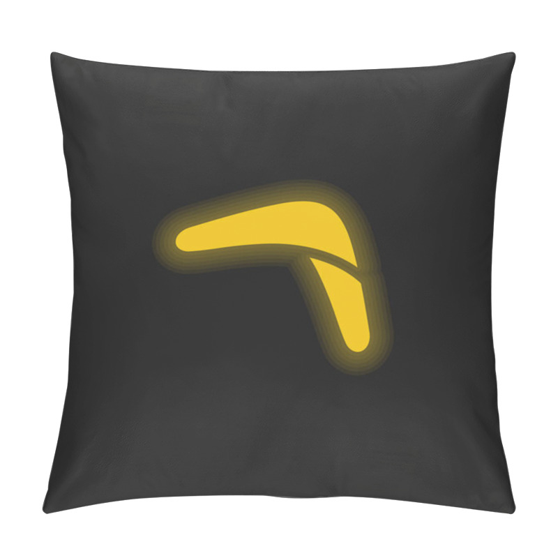 Personality  Boomerang Stick Yellow Glowing Neon Icon Pillow Covers