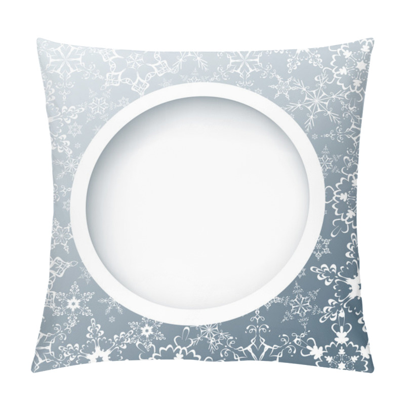 Personality  Winter Round Frame With Snowflakes Pillow Covers