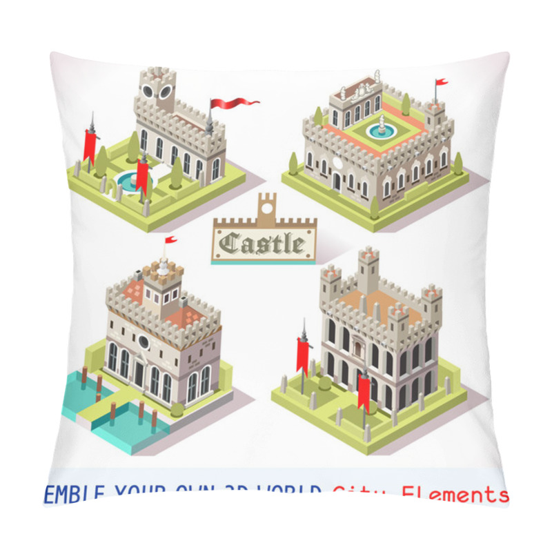 Personality  Castle 02 Tiles Isometric Pillow Covers