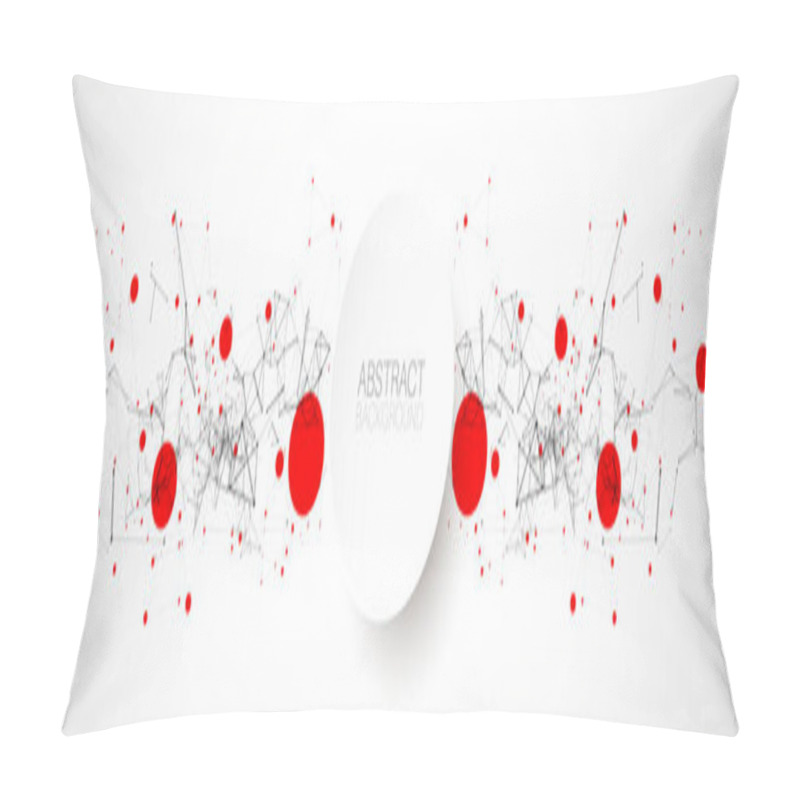 Personality  Template For Science And Technology Presentation. Plexus Style Background With Red Spots. Pillow Covers