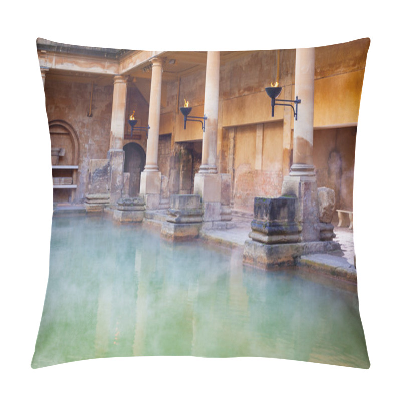 Personality  Main Pool In The Roman Baths In Bath, UK Pillow Covers