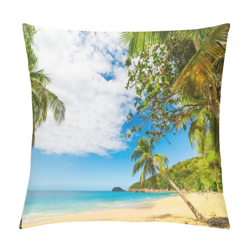 Personality  Palm Trees On The Sand In La Perle Beach Pillow Covers