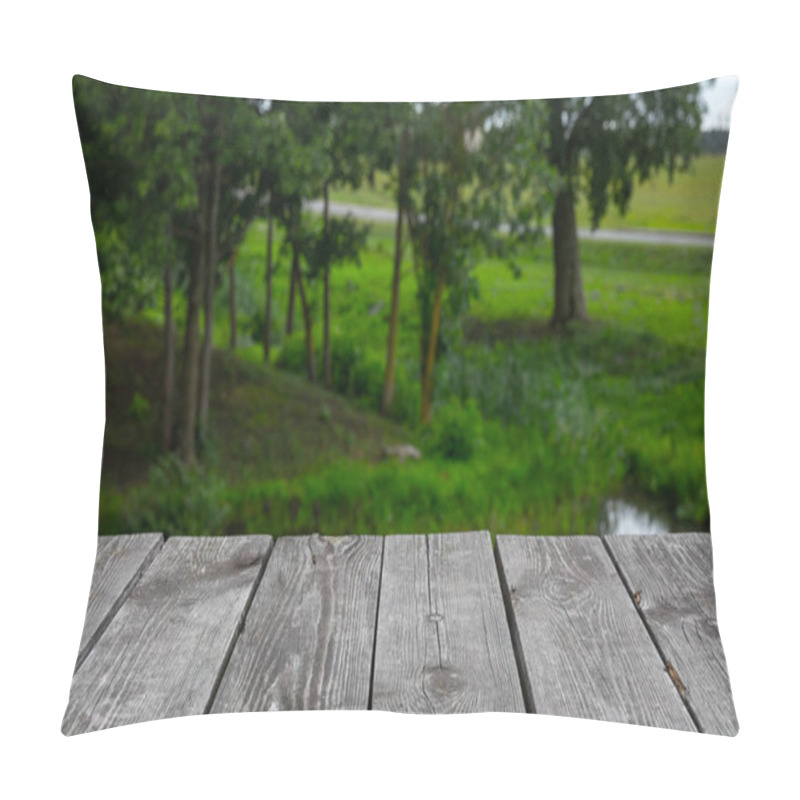 Personality  Wooden Planks On The Background Of Nature Pillow Covers