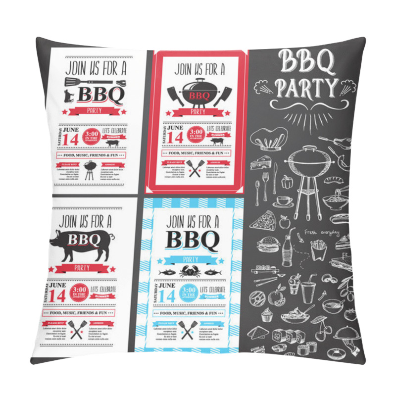 Personality  Barbecue Party Invitation Pillow Covers