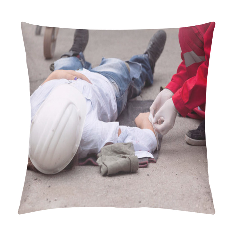 Personality  Work Accident. First Aid Training. Pillow Covers