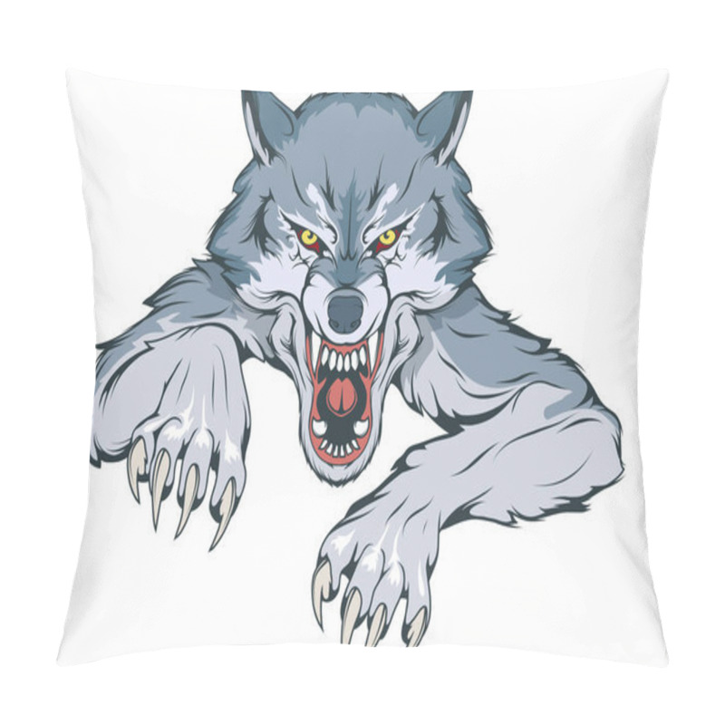 Personality  Gray Wolf Suitable As Logo For Team Mascot, Wild Wolf Drawing Sketch, Wolf Mascot Graphic, Vector Graphic To Design Pillow Covers