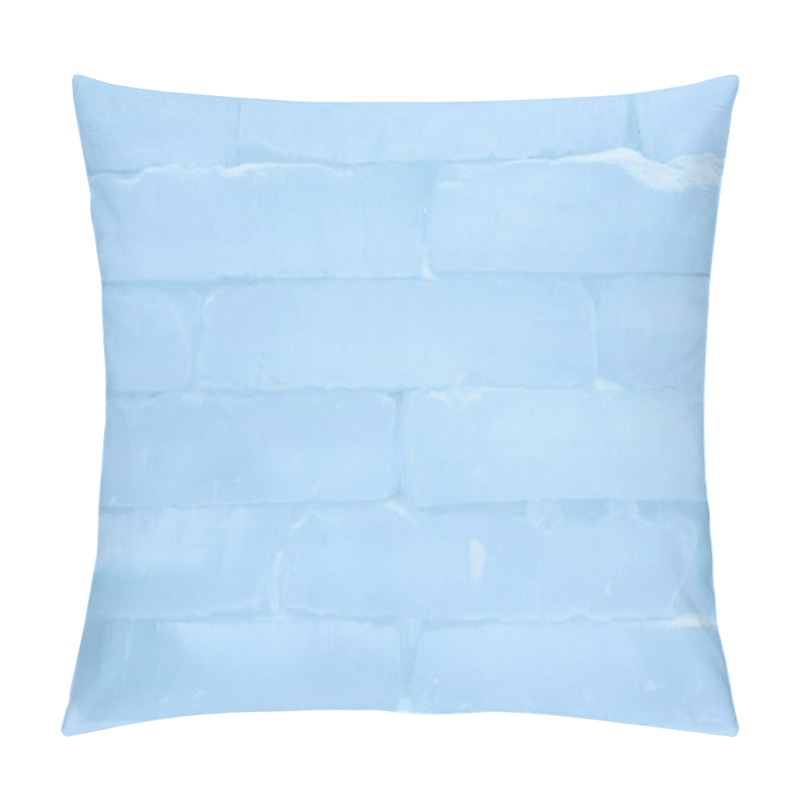 Personality  Ice Brick Wall Texture Using As Background, Close-up View. Pillow Covers