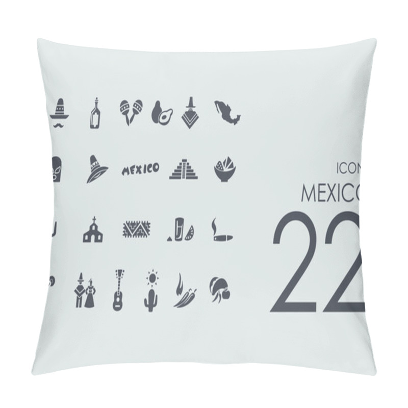 Personality  Set Of Mexico Icons Pillow Covers