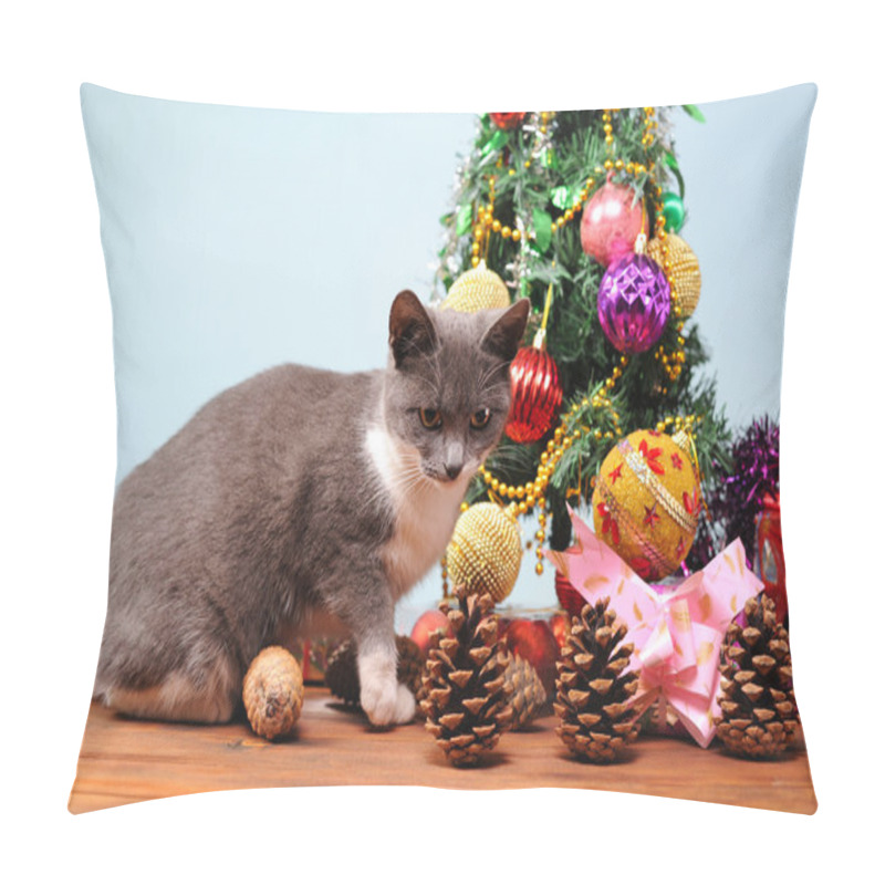 Personality  New Year's Decoration And The Cat Pillow Covers