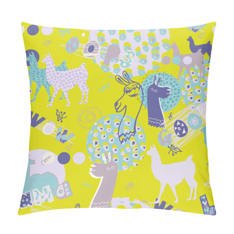 Personality  Seamless Pattern With Llama Pillow Covers