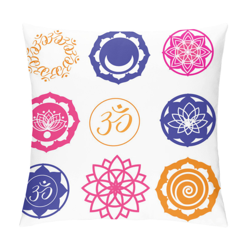 Personality  Yoga Labels And Icons Pillow Covers