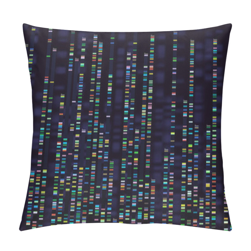 Personality  Genomic Analysis Visualization. Dna Genomes Sequencing, Deoxyribonucleic Acid Genetic Map And Genome Sequence Analyse Vector Concept Pillow Covers