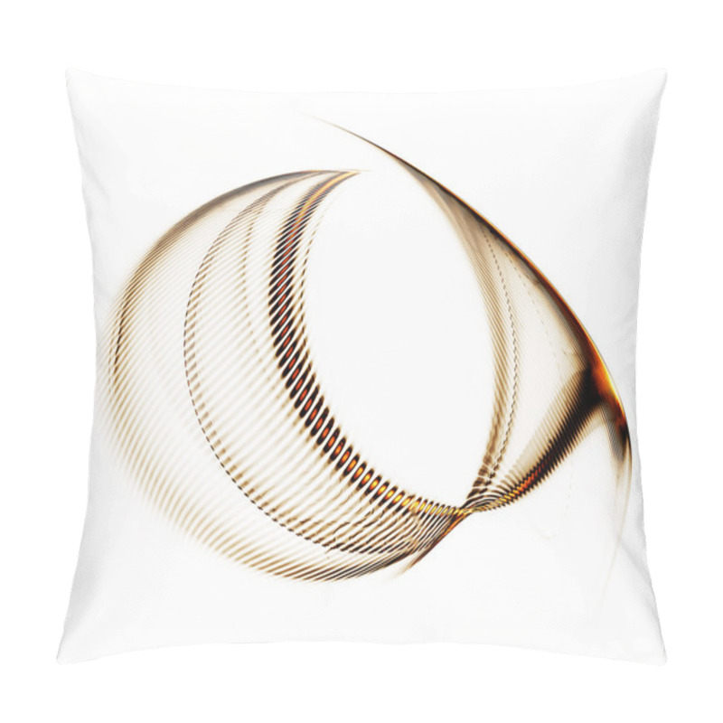 Personality  Golden Abstract, Wavy Lines On White Pillow Covers