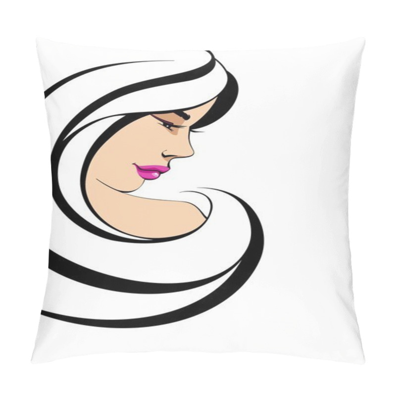 Personality  Fashion Girl Face. Pillow Covers