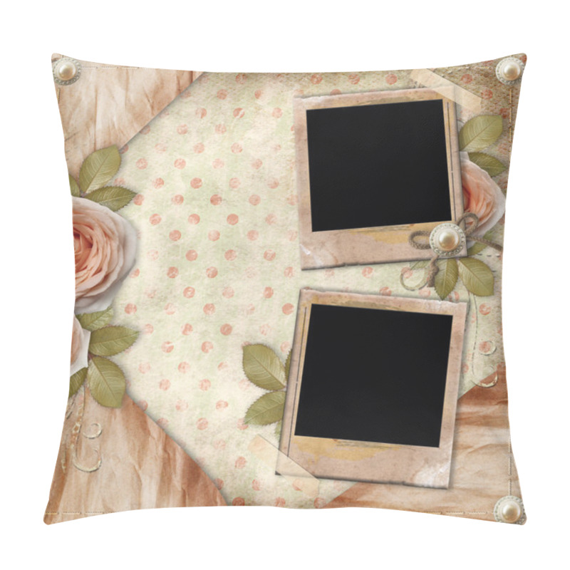 Personality  Greeting Card With Beautiful Roses Pillow Covers